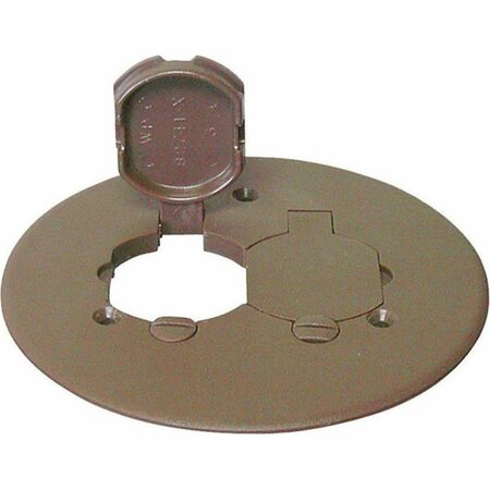 CANTEX 5133678U PVC Duplex Floor Box Cover for Duplex Receptacle Brown CA5119